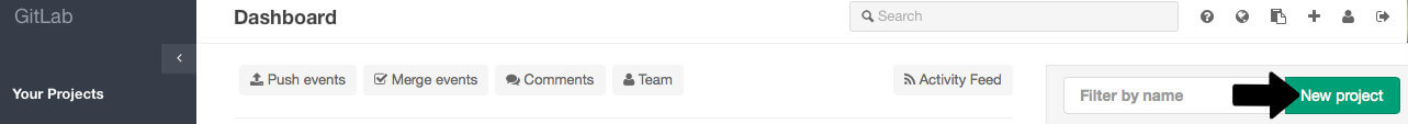 New project in GitLab